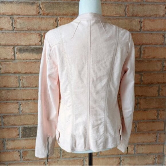 Reitman's faux leather pale baby pink moto jacket - Picture 3 of 7